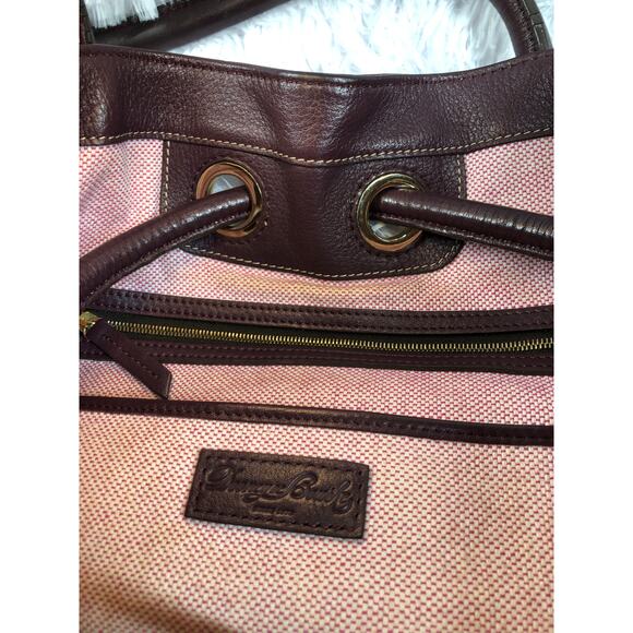 Dooney & Bourke Pebble Grain Tassel Leather Drawstring Bucket Tote Bag Purple - Picture 8 of 9